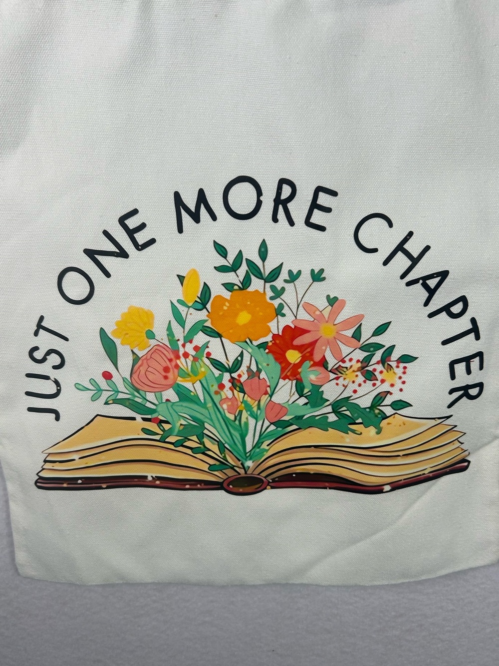 Just One More Chapter Canvas Tote Bag New - Picture 2 of 6